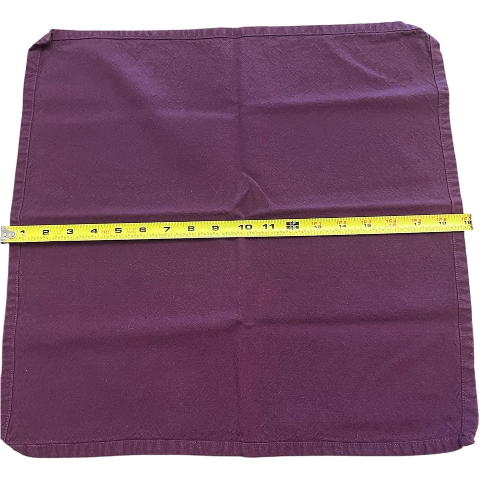💜💜6 Placemats & 6 Dinner Napkins Set Brownstone Gallery Ribbed Stripe Purple Tan - Picture 5 of 6